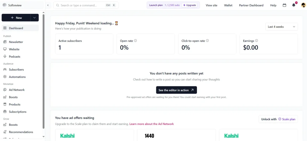 Beehiiv Dashboard